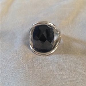 Black and silver Lia Sophia ring